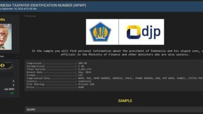 Waduh! Bjorka Kembali Bocorkan Data NPWP Jokowi hingga Sri Mulyani