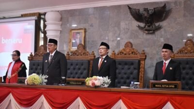 Hadiri Pelantikan Pimpinan DPRD Kota Sukabumi, Pj Wali Kota Tekankan Kolaborasi Pembangunan