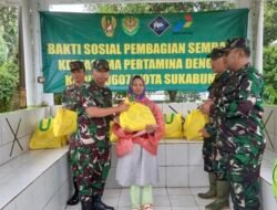 Kodim 0607/Kota Sukabumi Bagikan Sembako Kepada Petani Penggarap Lahan
