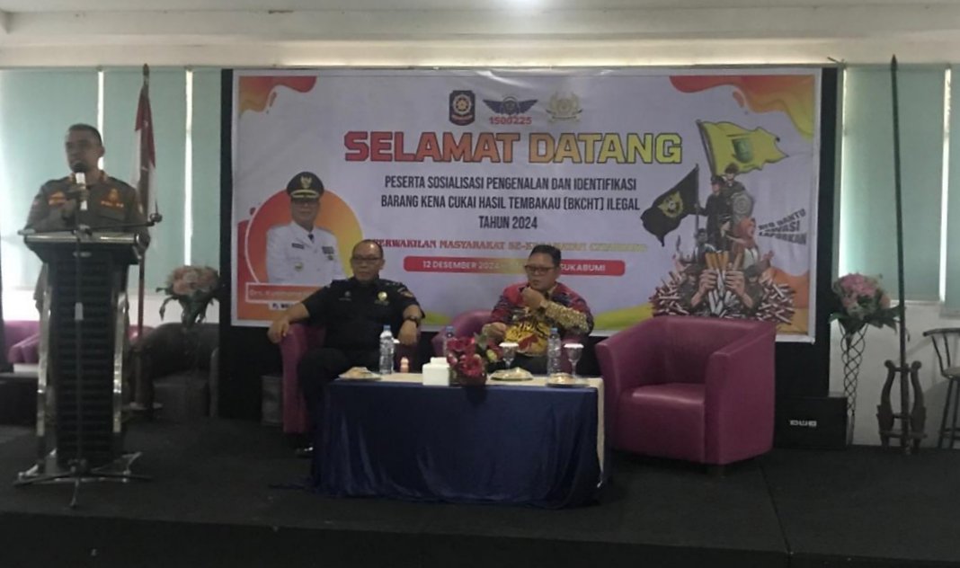 Pemkot Sukabumi sosialisasi pengenalan dan identifikasi BKCHT ilegal di salah satu hotel di Jalan Bhayangkara, pada Kamis, 12 Desember 2024. Foto: Nuria Ariawan/HALOSMI.