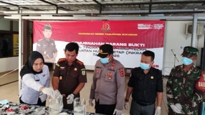 Kepala BNNK Hadiri Pemusnahan Barang Bukti Narkotika di Kejaksaan Negeri Kabupaten Sukabumi