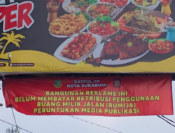 Puluhan Reklame di Sukabumi “Ditagih” Retribusi Rumija, Satpol PP Pasang Imbauan!